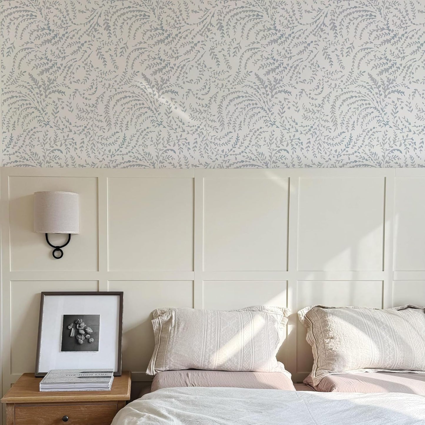 Peel and Stick Wallpaper Boho Wall Paper Peel and Stick Modern Watercolor Beige Wallpaper for Bathroom 17.3"x118"