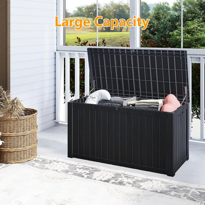 200 Gallon Deck Boxes Outdoor Waterproof, Outdoor Storage Box with Lockable Lid & UV-Resistant for Patio Furniture, Outdoor Cushions, Garden Tools and Pool Supplies, Light Brown