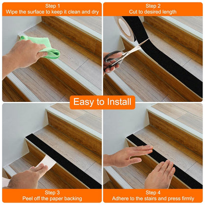 HARFINGTON Anti Slip Traction Tape 2" x 16.4ft Waterproof Non-Slip Grip Tape High Friction Weather Resistant Non Skid Stair Treads Tape for Indoor Outdoor Stair Steps, White