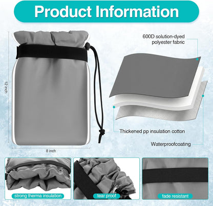 VIHOSE 6 Pack Thickened Outdoor Faucet Cover for Winter, Water Spigot Cover Freeze Insulated Protection Large 12'' H x 8'' W Water Faucet Socks with Reflective Strip Reusable Hose Bib (Gray)
