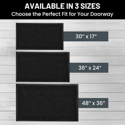 Sierra Concepts Front Door Mat Welcome Floor Mats - Entryway Indoor Outdoor Entrance Doormat, Patio, Porch, Muddy Shoe, Inside Outside Low Profile, 30x17 inches, 2-Pack Gray