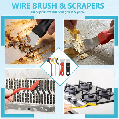 15PCS Cleaning Brush Cleaning Supplies, Hard Bristle Crevice Cleaning Brush Grout Brush for Bathroom, Kitchen, Window Sill, Tile Corners & Household Deep Cleaning