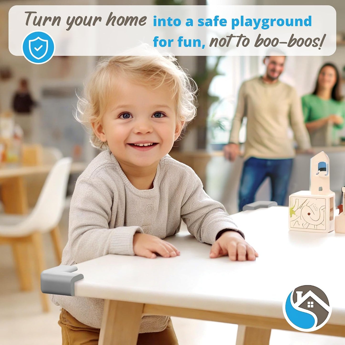8-Pack Baby Proof Corner Protectors, Clear Furniture Safety Bumpers, Soft Rubber Foam Cushion Guards with Pre-Applied Adhesive, Child Proofing Pads for Tables, Cabinets, Desks, Glass Surfaces