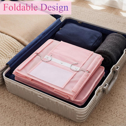 Thyle 6-Shelf Weekly Clothes Organizer for Kids, Hanging Daily Closet Organization with 12 Side Pockets, Pink Days of the Week Clothing Divider Storage for Boys and Girls
