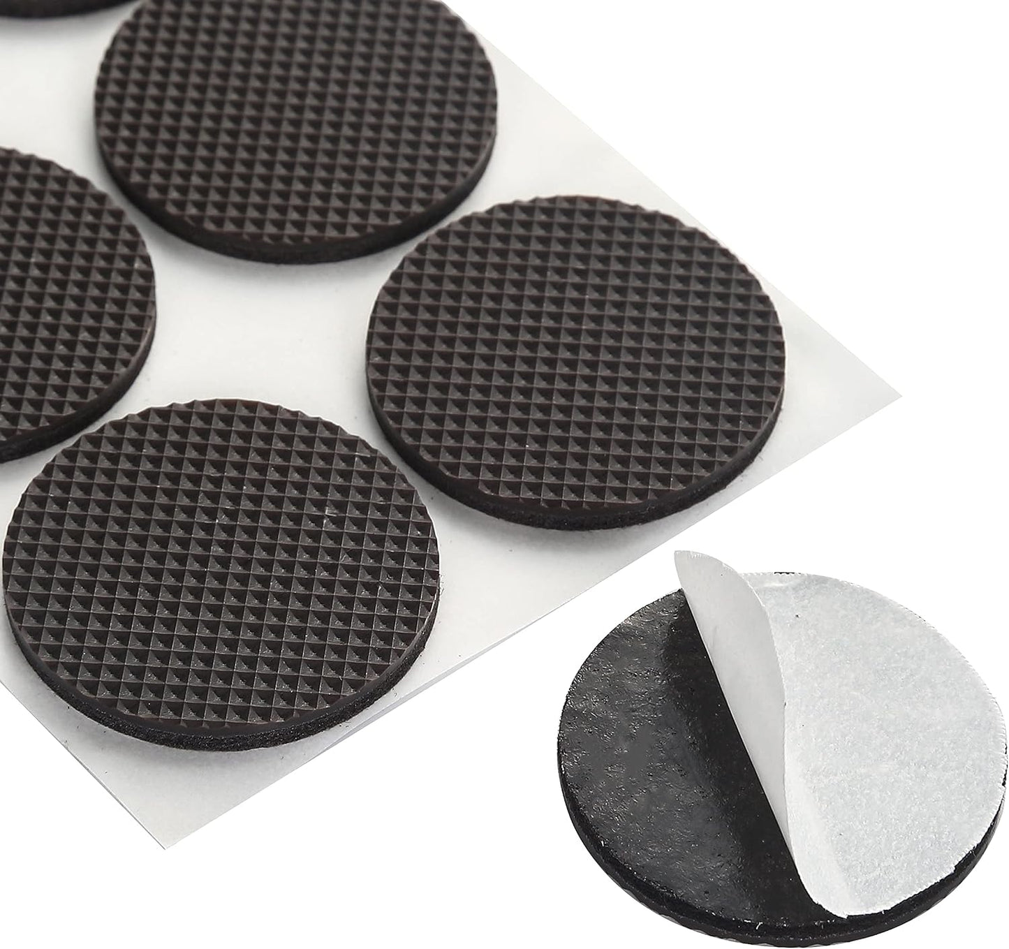 Non Slip Furniture Pads 1/2" x 3" Rubber Strips Self Adhesive Furniture Grippers Chair Leg Pads Rubber Chair Feet Anti Scratches Non Skid Furniture Pad Floor Protectors, 40 Pcs Rectangle