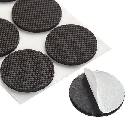 Non Slip Furniture Pads 1/2" x 3" Rubber Strips Self Adhesive Furniture Grippers Chair Leg Pads Rubber Chair Feet Anti Scratches Non Skid Furniture Pad Floor Protectors, 40 Pcs Rectangle