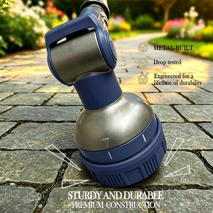Garden Hose Nozzle Heavy Duty Metal Water Hose Sprayer | Heavy Duty Metal Spray Nozzle With Thumb Control. Japanese-style Design & 8 Spray Patterns For Different Blooming Seasons