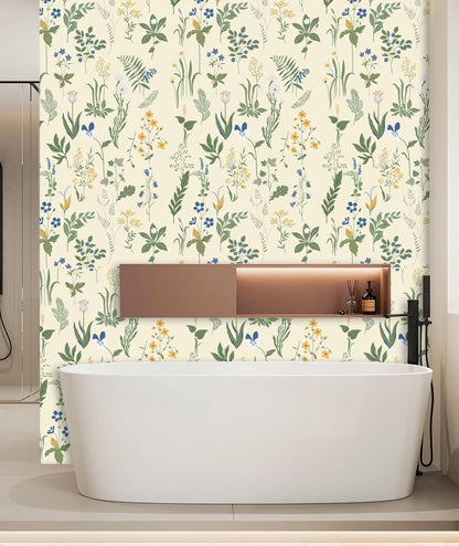 Removable Peel and Stick Wallpaper Boho 17.5 x 118 in Floral for Bedroom Bathroom Easy Peel Off Stick on Wallpaper Contact Paper Renter Friendly Wall Paper