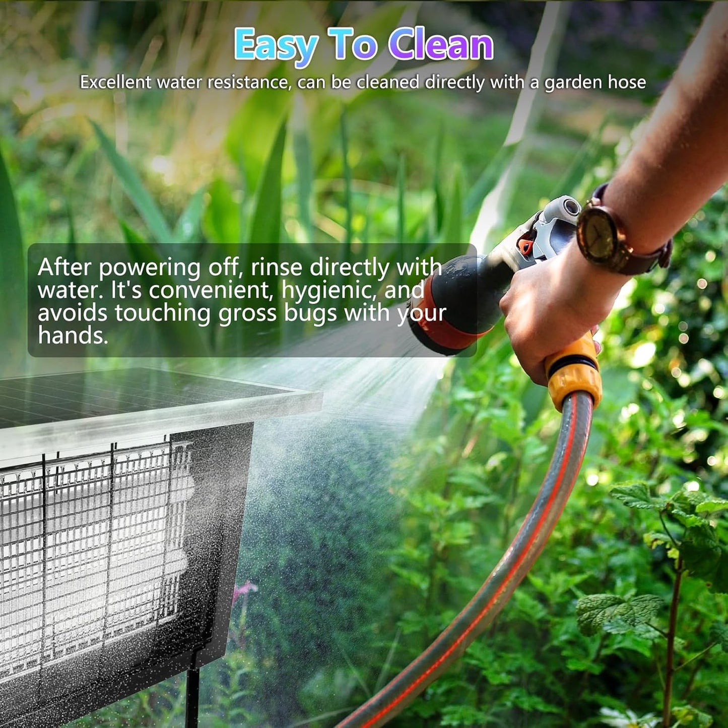 Powerful Large Solar Bug Zapper for 3000 sq.ft with 13FT Extension Cord | Rechargeable Outdoor Mosqutio Killer with 13W Solar Panel, Waterproof Solar Bug Zapper for Patio Garden Backyard RV Camping