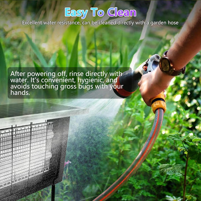 Powerful Large Solar Bug Zapper for 3000 sq.ft with 13FT Extension Cord | Rechargeable Outdoor Mosqutio Killer with 13W Solar Panel, Waterproof Solar Bug Zapper for Patio Garden Backyard RV Camping