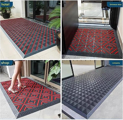 Shoe Brush Scraper, Entrance Floor Mats, Door Scrubber Mat Outdoor Heavy Duty Boot Scraper with Brush for Home Porch Garden(80x70cm/31.5x27.6)