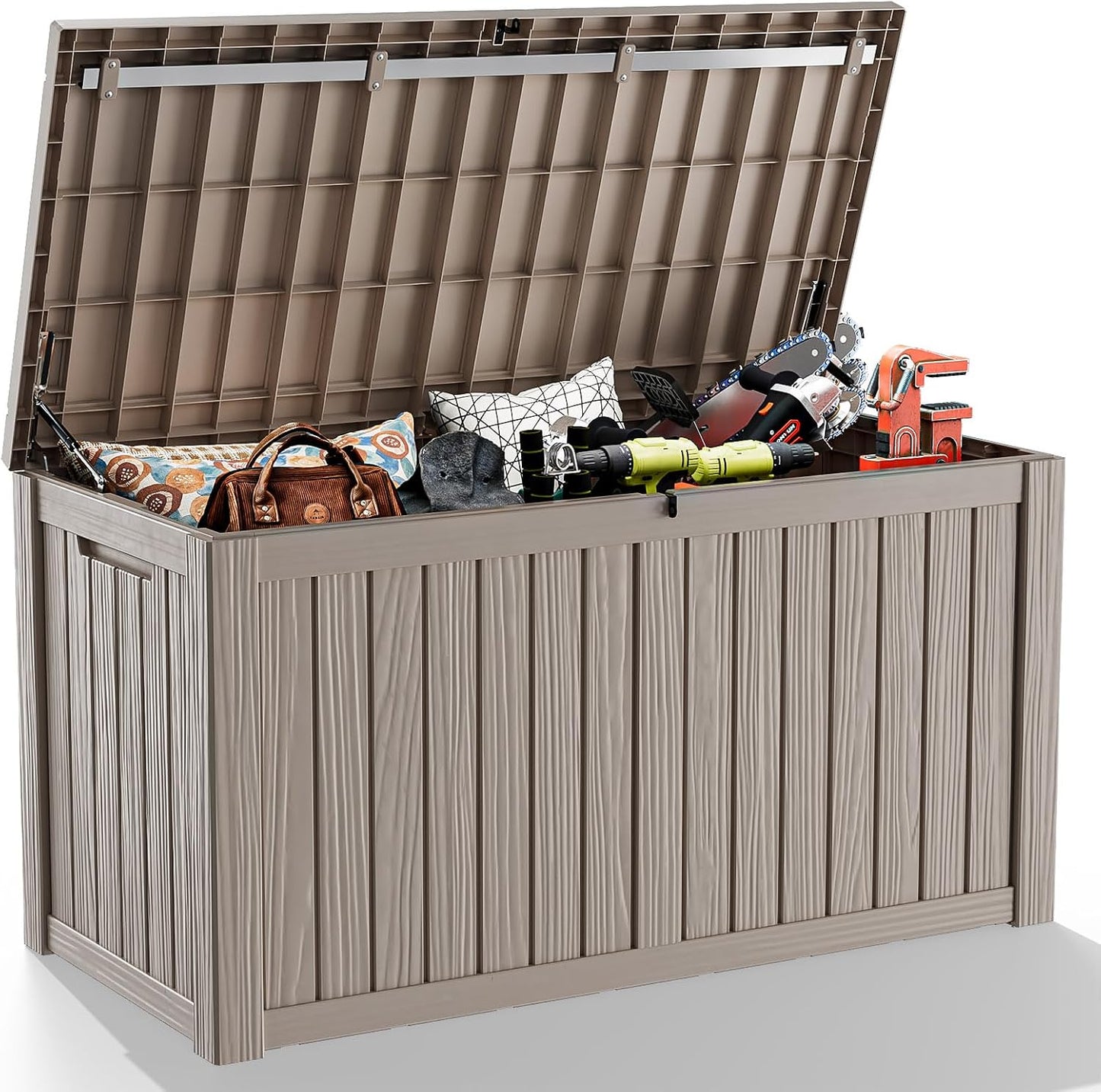 50Gal Outdoor Storage Box Anti-Theft Delivery Box Lockable Deck Box | Heavy-duty UV & weatherproof resin for secure parcel drop, patio cushion storage, garden tools & porch package organization