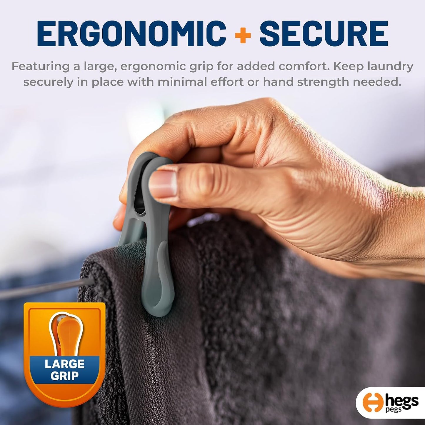Hegs 24 Pack Multi-Color - The Smartest Heavy Duty Clothespins with Hooks - Hang 3 Garments at Once with Our Tough, Dual Hooks Clothes Pins with Anti-Rust Spring - Durable, Colorful Clothespins
