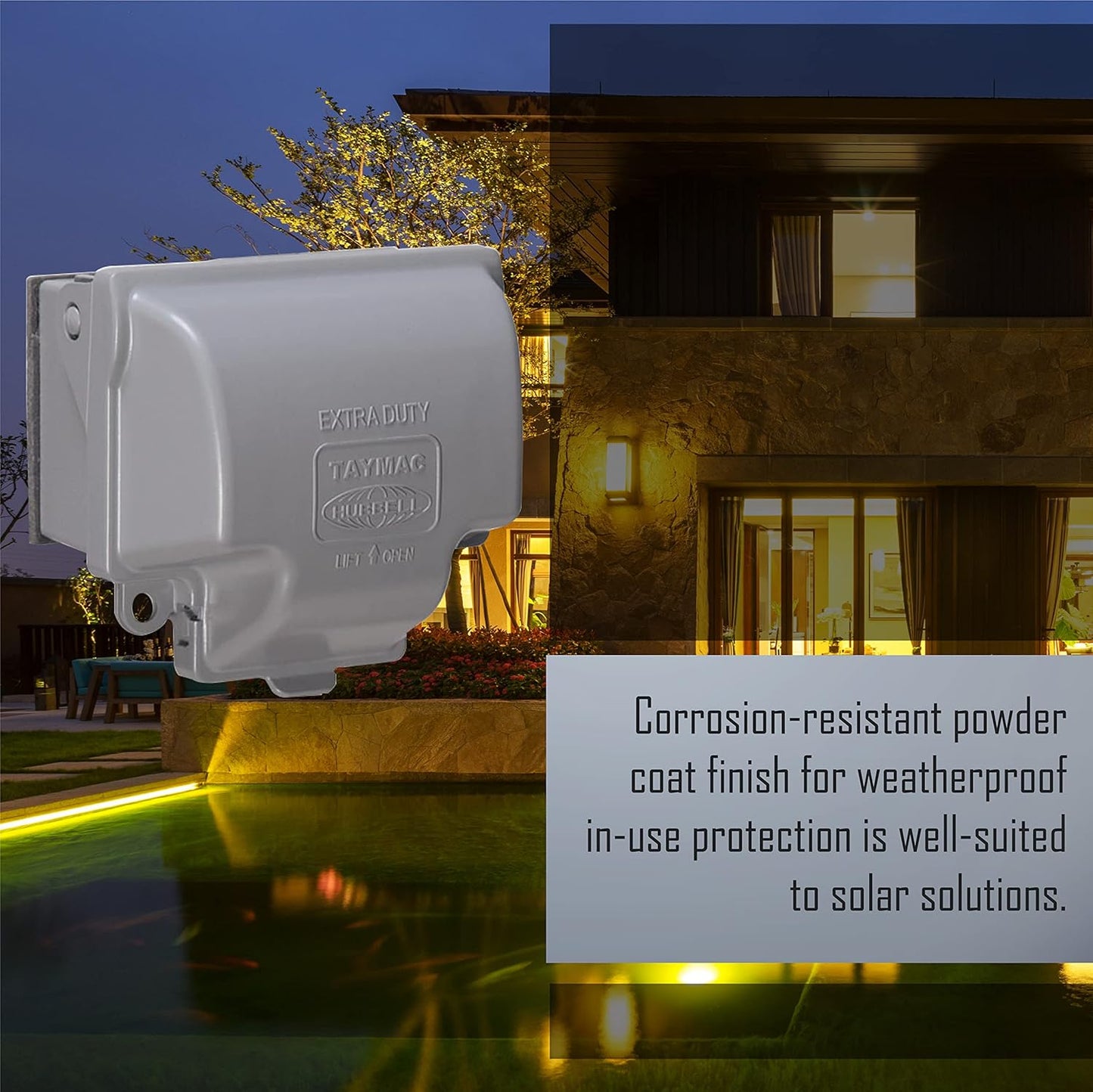 TayMac MX3200 RaynGuard Extra Duty Metal Weatherproof in-Use Cover, 1-Gang, Gray, 3.55 x 3.37 x 6.12 inches
