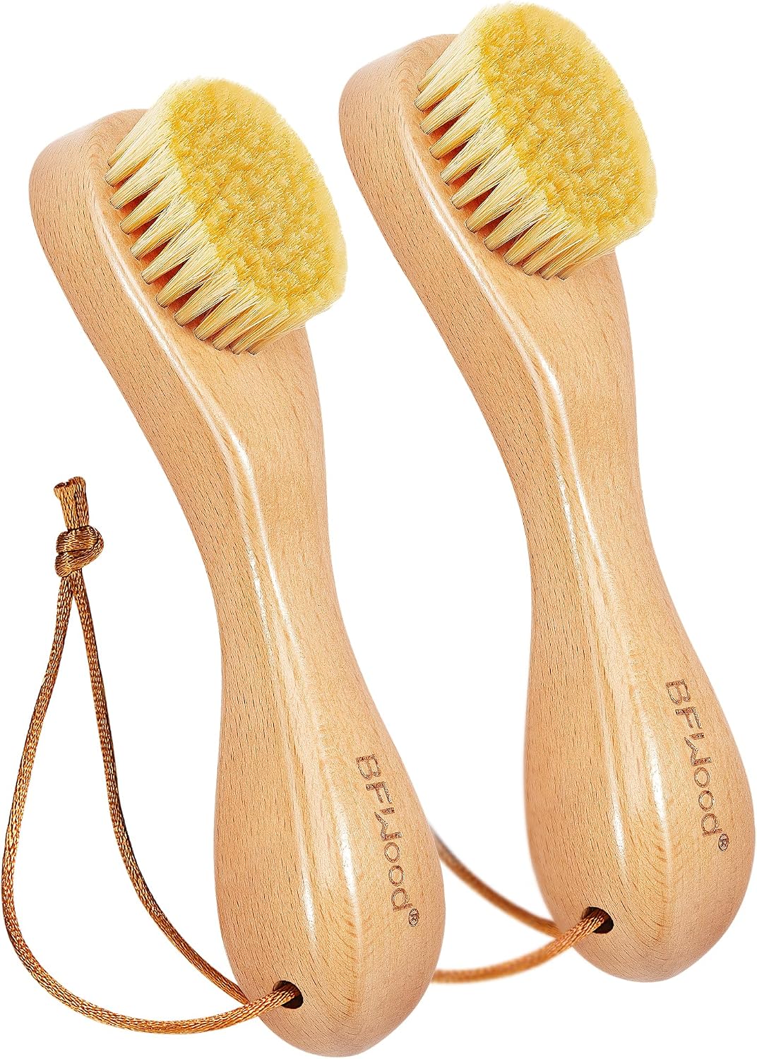 BFWood Laundry Stain Brush, Natural Soft Boar Bristles, Removes Tough Stains from Delicate Fabrics Like Knits, Cotton, and Linens, Gentle on Fabrics, No Damage