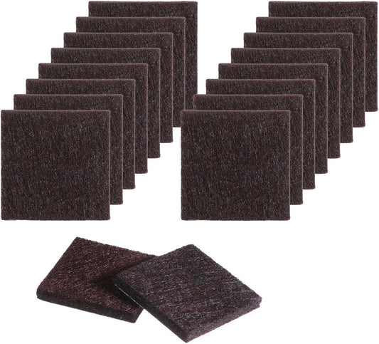 16 PCS 1.5 Inch Square Felt Furniture Pads, Square Felt Pads for Chair Legs Self Adhesive Cuttable Chair Leg Floor Protectors Anti Scratch Floor Protectors for Hardwood Floors, Brown