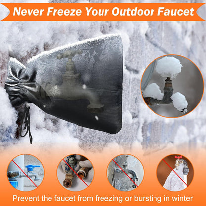 2 Pack Outdoor Faucet Covers for Winter Freeze Protection, Thickened 10"H x 6.3"W Outside Garden Faucet Socks,Waterproof Insulated Hose Bib Spigot Cover with 420D Oxford Fabric & Aluminum Foil
