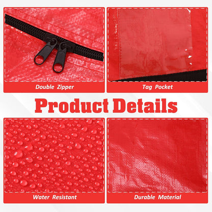 Windyun 4 Pack 57 Gallon Extra Large Moving Bags XXL Heavy Duty Storage Bag with Strong Zipper Handle Jumbo Big Tote Box Foldable for College Dorm Travel Clothes Duffle Blanket Pillow(Red)