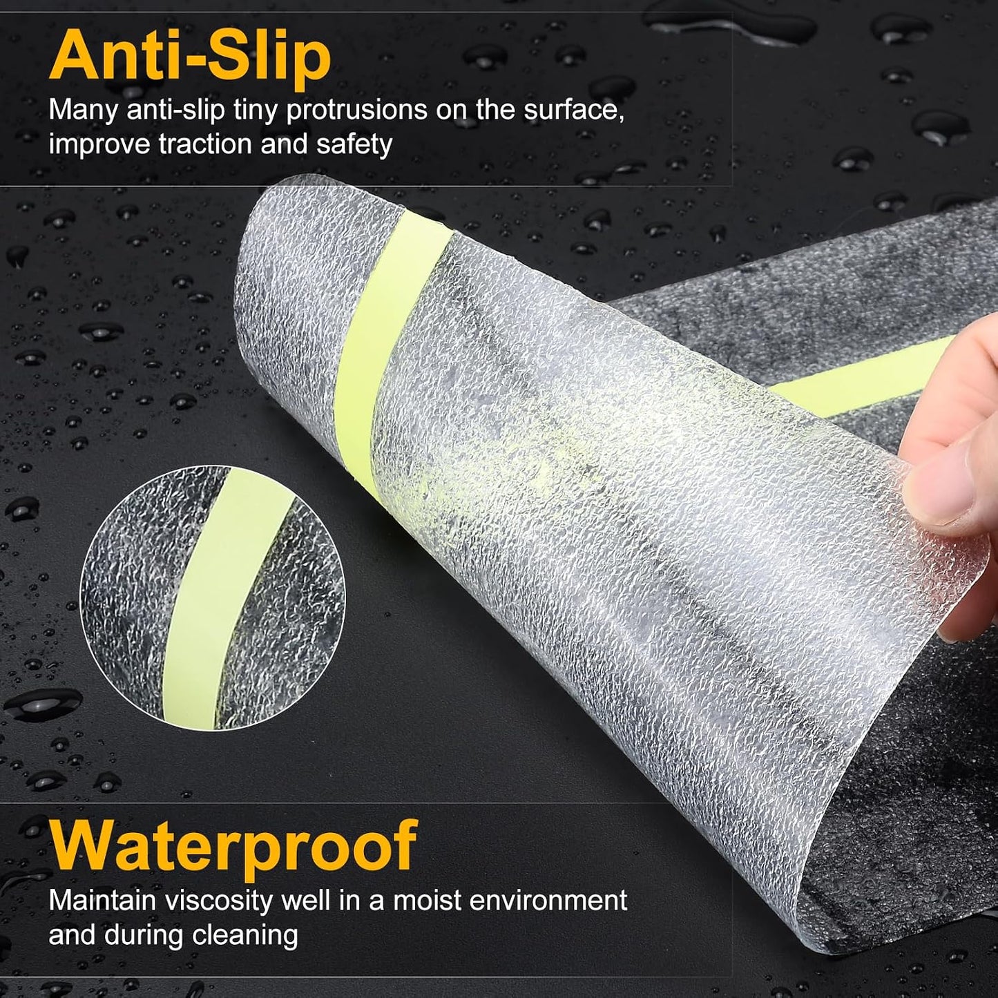 Qingluan Grip Tape, Heavy Duty Anti Slip Tape for Stairs Outdoor/Indoor Waterproof 4" x 33 ft, Safety Non-Slip Roll for Stair Step Traction Treads Stair Non Slip Strips Grey