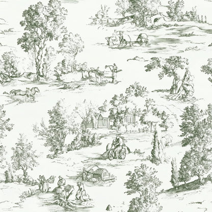 Peel and Stick Wallpaper, Self - Adhesive Removable Vintage Pastoral Landscape Pattern, PVC Contact Paper for Bedroom/Living Room/Kitchen/Bathroom/Cabinet, Renter Friendly