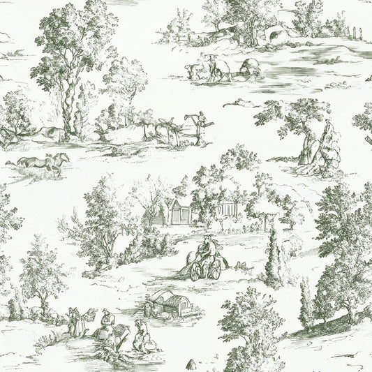 Peel and Stick Wallpaper, Self - Adhesive Removable Vintage Pastoral Landscape Pattern, PVC Contact Paper for Bedroom/Living Room/Kitchen/Bathroom/Cabinet, Renter Friendly