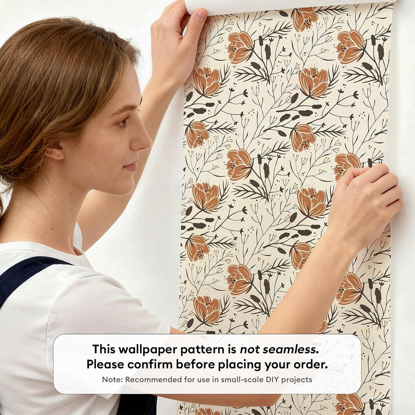 17"x118" Peel and Stick Wallpaper for Renter Friendly, Removable Wallpaper Peel and Stick, Self-Adhesive Textured Contact Paper for Walls, Cabinets, Countertops(Morning Song of Flowers)