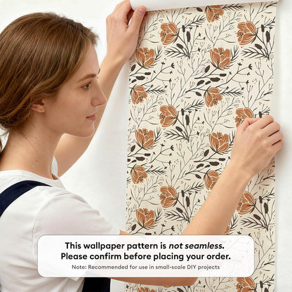 17"x118" Peel and Stick Wallpaper for Renter Friendly, Removable Wallpaper Peel and Stick, Self-Adhesive Textured Contact Paper for Walls, Cabinets, Countertops(Morning Song of Flowers)