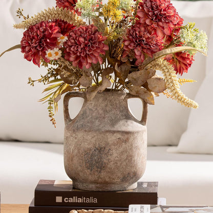 Ceramic Vase Set of 3, Modern Decorative Vases for Home Decor, Small Flower Pottery Vase Sets, Boho Farmhouse Rustic Vases for Living Room, Kitchen, Bedroom, Bathroom, Shelf, Table