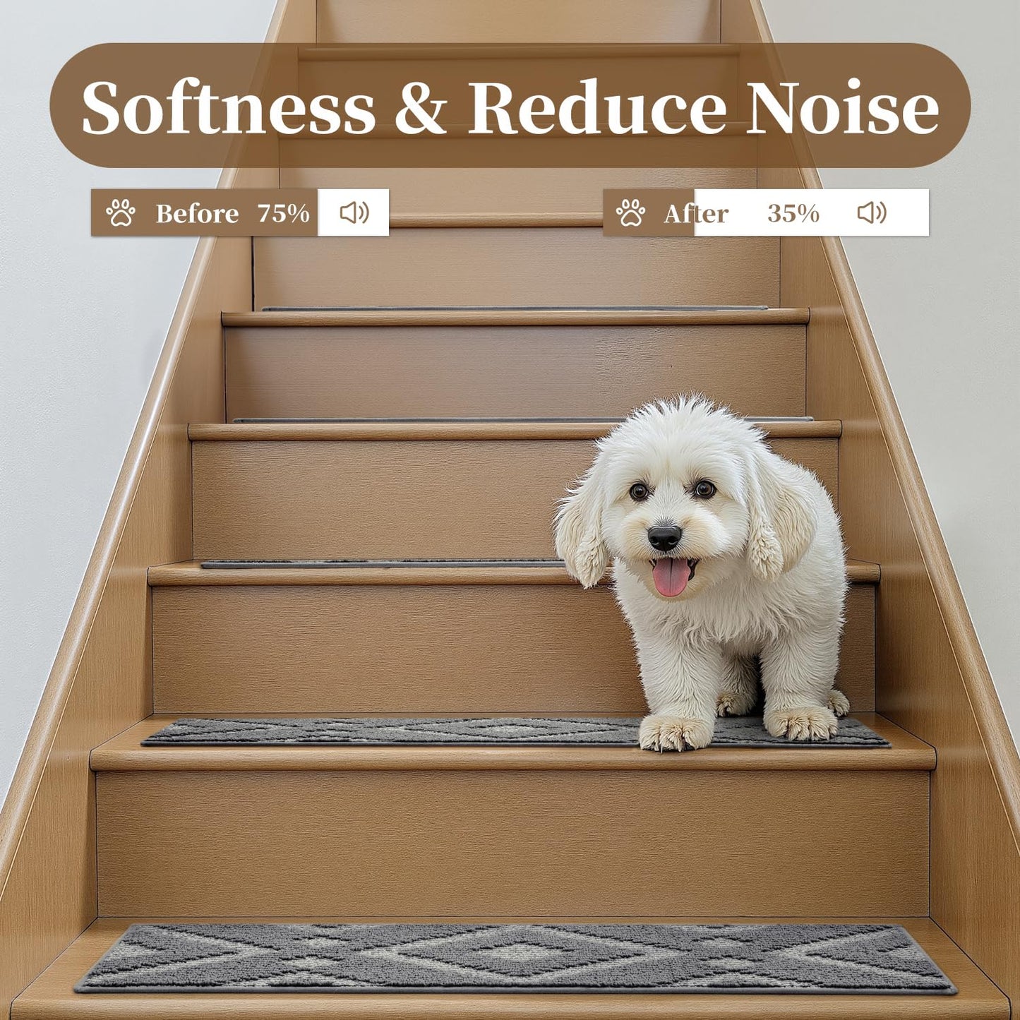 1PC Jute Stair Treads for Wooden Steps-Stairs Carpet Non Slip-Peel and Stick Stair Treads Indoor, Adhesive Staircase Step Treads Residue Free, Durable Natural Stair Runner Rug,8"x30" Beige