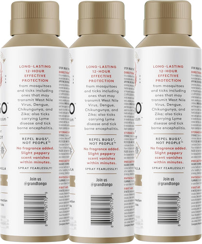 Grand Tongo DEET-Free Insect Repellent, The 12 Hour Protection, DEET Alternative – Fragrance Free