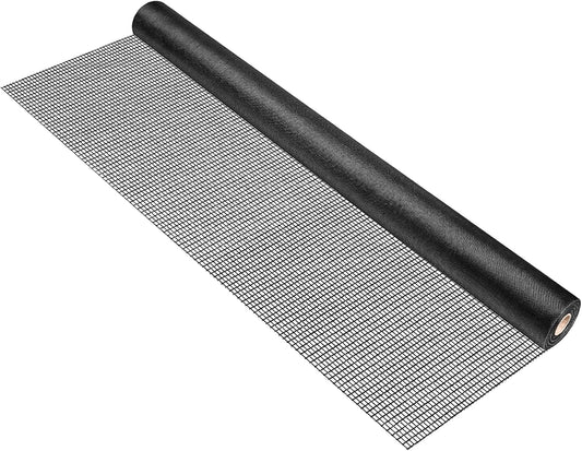 Ouskr Replacement Window Screens Kit, 48X118 Inch Durable Window Screen Mesh for Patio Porch Door Windows, DIY Adjustable Fiberglass Screen Repair Kit with Rolling Tool Hook Ruler Cutter Spline