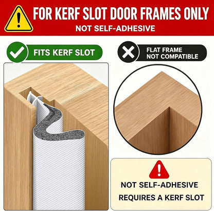Litaibai 40 ft Kerf Weather Stripping Door Seal for Exterior Doors, White | Press-in kerf seal for grooved door frames is not self-adhesive, replaces worn seals, and helps reduce drafts and energy loss