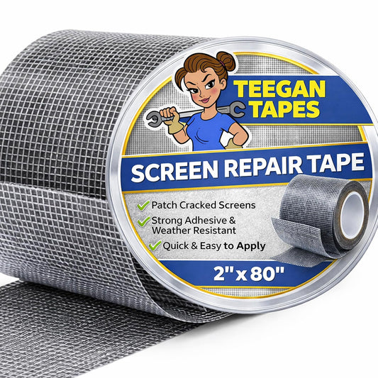 Gaffer Power Screen Repair Tape – Fiberglass Mesh, Strong Adhesive, Weather-Resistant Window & Door Screen Patch – Easy to Use, Durable Screen Repair Kit for Holes & Tears