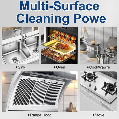 Heavy Duty Kitchen Degreaser Spray – Multi-Surface Oil & Grease Remover for Oven, Stovetop, Grill, Range Hood & Cookware, Non-Abrasive Low-Odor Formula, Effective Cleaner for Kitchen Surfaces