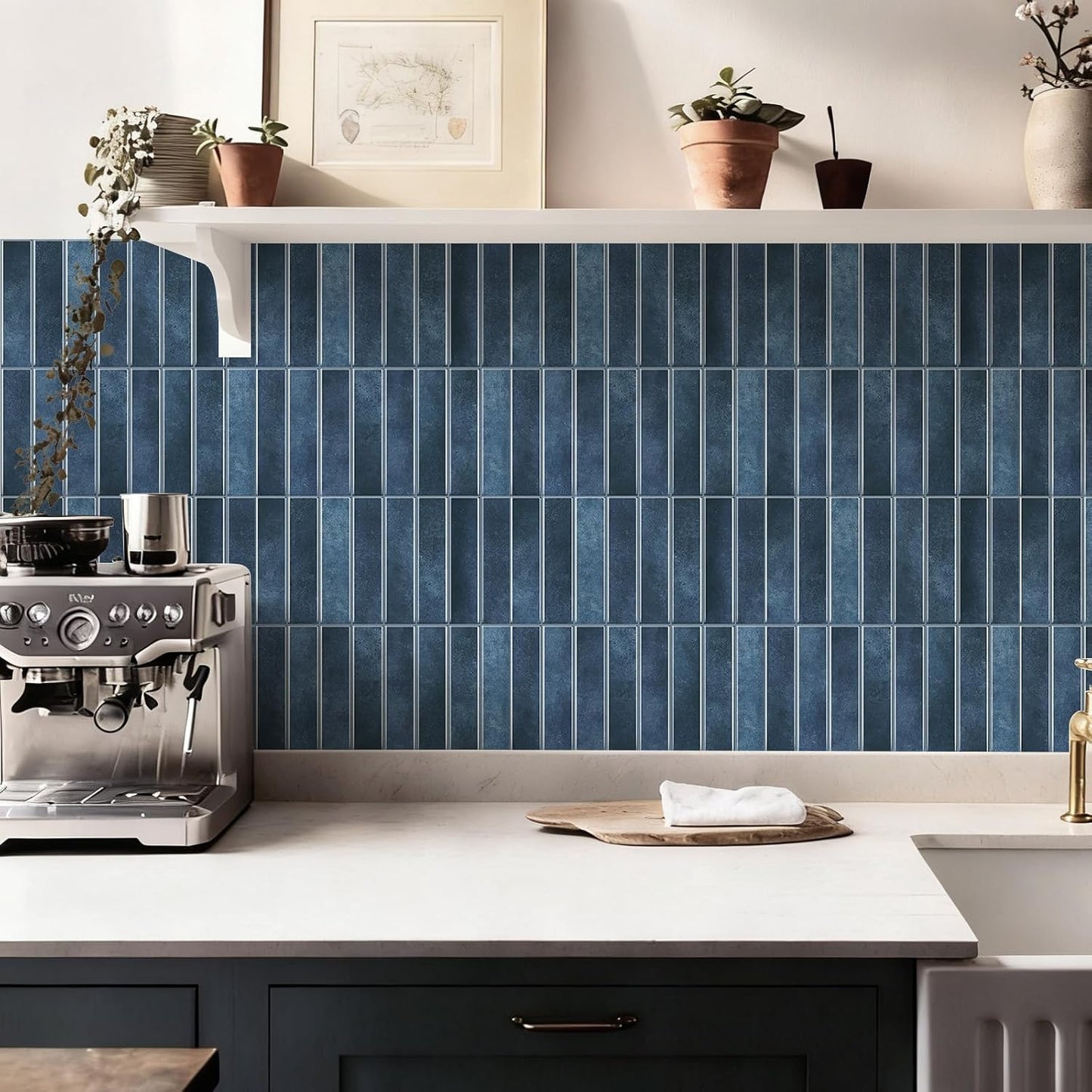 10 Sheets Thicker Design Peel and Stick Backsplash, Self Adhesive Wall Tiles, Stick on Backsplash for Kitchen and Bathroom, 11.8"x11.8",Beige