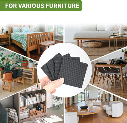 Non Slip Furniture Pads 36 PCS 1'' Square - Anti Slip Furniture Pads - Self Adhesive Rubber Feet Furniture Feet - Chair Leg Floor Protectors - Keep Furniture in Place