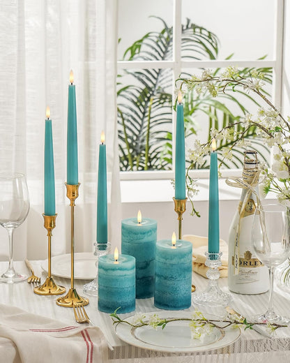 Stmarry White Flameless Candles with Remote and Timer, Real Wax Made LED Pillar Candles Battery Operated with 3D Flickering Flame - 3" x 4",5",6" - Set of 3