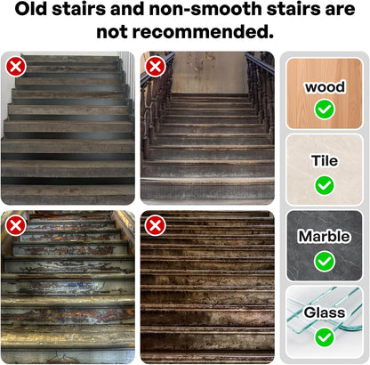 Stair Treads for Wooden Steps 15pcs - 8x30in Carpet Stairs Runner Indoor Non-Slip Stair Mats for Kids Elders and Pets