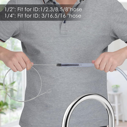 40 Inches Brush Cleaner for Cleaning Straw, Kegerator, Feeding Tube, Siphon Hose, Sunroof Drain, Refrigerator Drain, 4PCS (White)