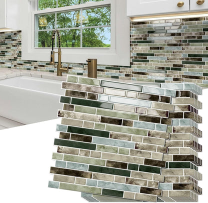 10 Sheets Thick Peel and Stick Kitchen Backsplash Tiles | 3D Waterproof Self Adhesive Wall Tile Stick on Backsplash for Kitchen,Bathroom and Fireplace(Pink,12"×12")