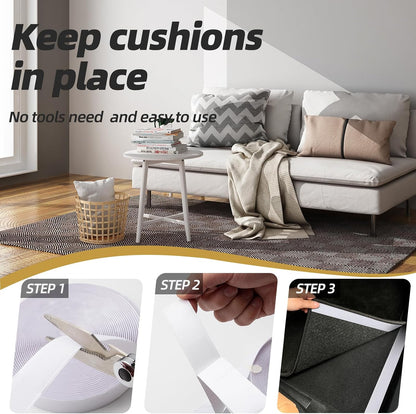3 Inch x 20 Feet Adhesive Hook and Loop Tape, Nylon Heavy Duty Interlocking Tape, White Self Adhesive Hook and Loop Roll for Screen Window Sofa Cushions Carpet Wall Hanging