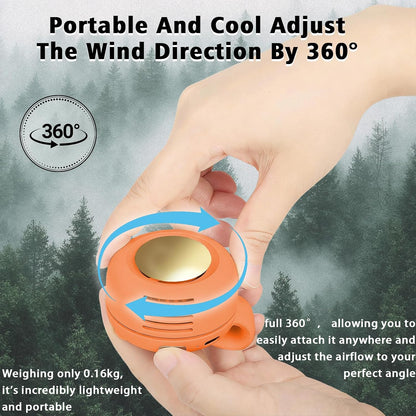 Portable Clip-On Fan, Mini USB Rechargeable 360° Rotatable Fan, Personal Fan 3-Speed Silent Mini Bladeless Fans