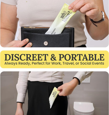 Who Knew Toilet Bombs for Smell - 14 Citrus Sachets | Drop Before You Go Poop | Toilet Odor Eliminator & Poop Smell Eliminator | Portable Bathroom Deodorizer for Travel, Guest Bathrooms & On-The-Go