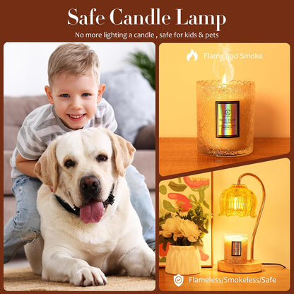 Flower Candle Warmer Lamp with Timer & Dimmer - Fits All Jar Scented Candles - Christmas & Mother's Day Gift for Women，Mom，Her