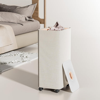 LAMU Hamper With Lid, Clothes Hamper, Laundry Basket with Lid with Removable Liner Bags, Dirty Clothes Basket with Wheels, Stylish Dirty Laundry Organizer for Home, 150L
