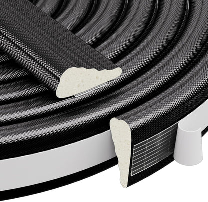 118 Inch Wedge-Shape Weather Stripping Door Seal,Windows and Doors Insulation,Self Adhesive Insulation Foam Anti-Collision Strip,Weatherstrip Tape for Door Soundproofing,Noise Drafts Blocker,White
