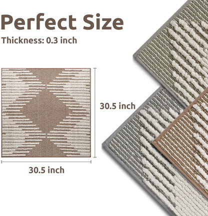 PADOOR 15PC Stair-Treads Non Slip, 3D Peel and Stick Stair Treads for Wooden Steps Indoor, Stair-Carpet Treads Washable Reusable Adhesive Stair-Runner Rugs for Kids and Dogs 8"x30" Brown