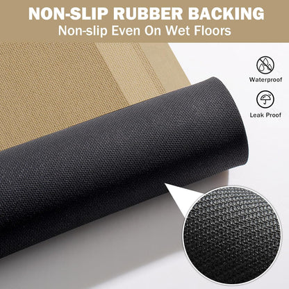 YDKGL Non Slip Bath Mat, Rubber Backing Ultra Thin Bathroom Rugs Fit Under Door Quick Dry Super Absorbent Washable Bath Rug Shower Mat for Bathroom Floor Bathtub Shower Sink, Easy Care Blue 16"x 24"