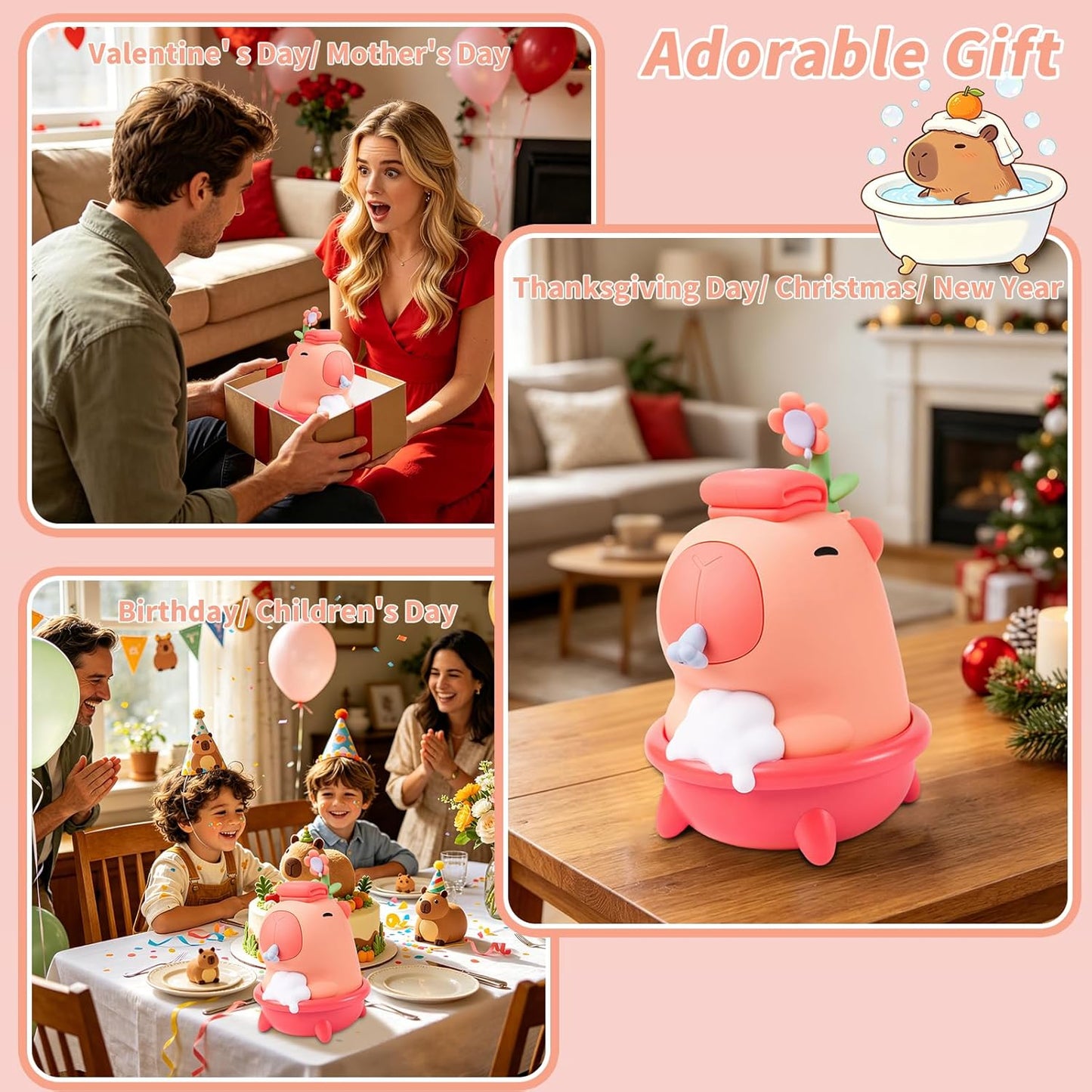 Kids Automatic Soap Dispenser - Cute Duck Touchless Foaming Hand Soap Dispenser, Waterproof USB Rechargeable, Hand- Free Shampoo Dispensers for Bathroom, Kitchen Countertop, Preschool