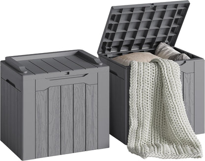 Devoko 30 Gallon Resin Deck Box Waterproof Outdoor Storage Box for Patio Furniture Pool Accessories Indoor Storage for Cushion Garden Tools (30 Gallon, Black)